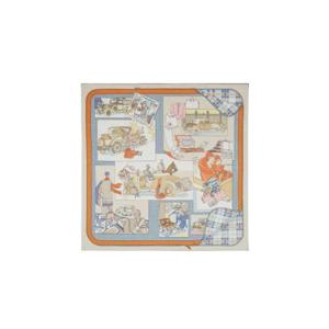 에르메스 콩포트 언 오토모빌 스카프 70 바니유 블루 죤 H981902S08