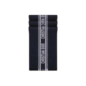 디올 오블리크 유니버시티 리버시블 머플러 울 실크 네이비 블루 14CDO301I985-C540