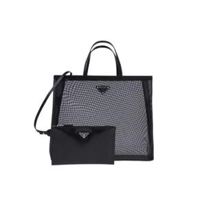 프라다 폴카 닷 메쉬 토트백 블랙 1BG416-2DZ8-F0002