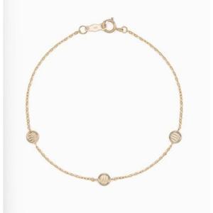 [로이드] 주문제작 양면 컷팅 포인트 14k 팔찌 LWB23024G