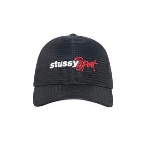 스투시 미드 뎁스 스포츠 메쉬 스냅백 블랙 1311176