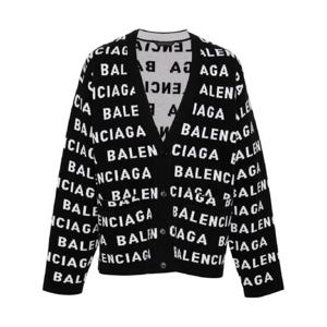 25 FW 발렌시아가 로고 인타르시아 V넥 가디건 766471T1673 TP432010836