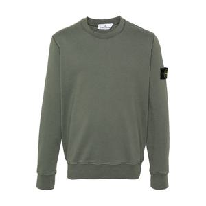 스톤아일랜드 로고 패치 코튼 맨투맨 그린 801563051 V0059