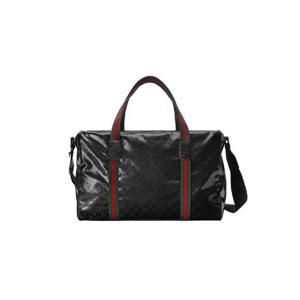 구찌 라지 더플백 스퀘어 웹 블랙 GG 크리스탈 758664-FACK6-1092