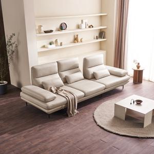 [다우닝] 에일로 4인 스윙 전체 통가죽 소파+스툴