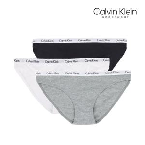 캘빈클라인 언더웨어 여자속옷 비키니 삼각팬티 3장세트 QD3588-999