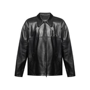 발렌시아가 엠보스드 로고 레더 재킷 831042TSS01