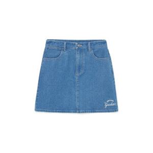 M MLB반바지 GQC 3FDSR0134-50INS 여성 컬시브 로고 데님스커트 뉴욕양키스