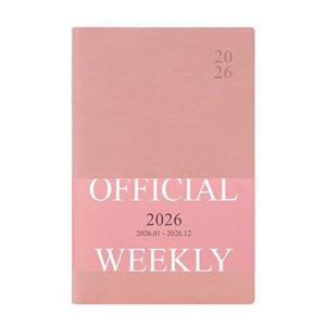 다이어리 2026 오피셜 열두달 B6 위클리 (날짜형 32절 주간) 업무용 (핑크무스)