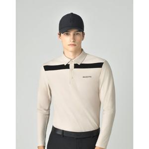 헤지스 골프 25FW 베이지 남성 어드밴스드 기모 긴팔 카라 티셔츠 HUTS5D712I1