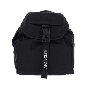26 SS 몽클레어 로고 프린트 버클 플랩 클로저 백팩 블랙 5A00001M3873