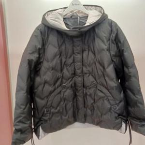 Latium HC06 덕 H라인 엉덩이길이 블럭튜브 언발 이중컬러 집업 후드 오리패딩점퍼 T2543jp02B