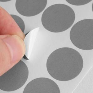 20mm 컬러 원형스티커 12매세트(그레이) 단색스티커