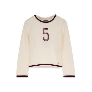 [엘러브] 새상품 샤넬 21C 캐시미어 NO.5 풀오버 34 에크루 5ET2080