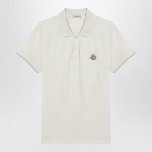 몽클레어 로고 패치 코튼 피케 폴로 셔츠 8A0000484720 White