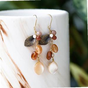 (핸드메이드) 엔틱 리프 귀걸이