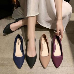 젤리슈즈 스틸레토 뽀족코 플랫슈즈 낮은굽 구두