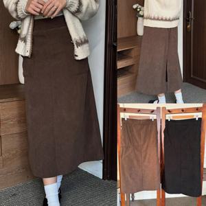 나야홍 / 위쉬몰 YP 골덴뒷트임일자스커트(V920H512) 빅사이즈