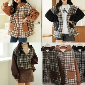 나야홍 / 위쉬몰 PO 배색체크기모후드자켓(K686H601) 빅사이즈