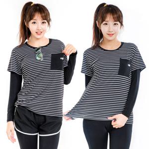 이라인 루즈핏 단가라 여성 래쉬가드 (상의)