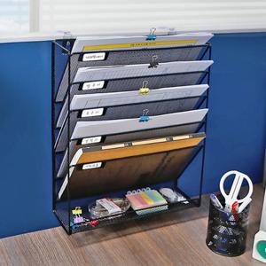 좁은 오피스 데스크 서류보관 파티션걸이 메탈 선반