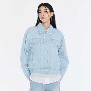 여성 오버핏 데님 트러커 자켓-CARG1261B0D