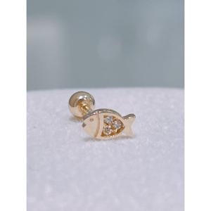 미니골드 14K 쁘띠 물고기 피어싱 ECPM4211