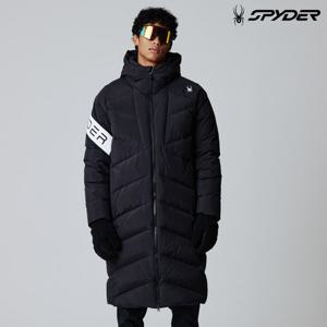 [스파이더] 공용 슬리브 로고 롱 다운 점퍼 SPIWCNDJ211UBLK