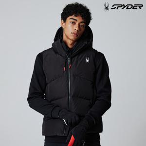 [스파이더] 공용 유로스포츠 디테처블 후드 덕 다운 베스트 SPIWCNDV221UBLK