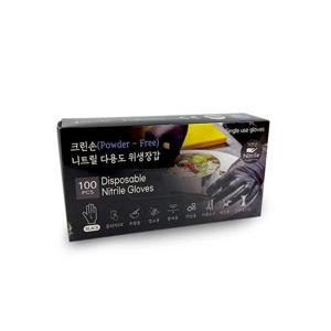 크린손 니트릴 다용도위생장갑(L 100매) 블랙_0050 요리장갑 다용도장갑 니트릴장갑 쉐프장갑 미용장갑