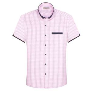 슬림 핑크 태터솔 체크 숏칼라 반팔셔츠 SV7512