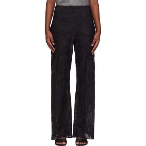 25 FW Silk Laundry 여성 블랙 클립 실크 바이어스 컷 팬츠 251223F086000