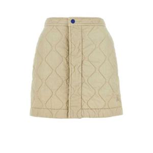 버버리 퀼티드 미니 숏 스커트 8081126 B7348 BEIGE O TAN