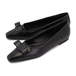 페라가모 바라 보우 발레리나 플랫슈즈 SIWAR NERO 0775926