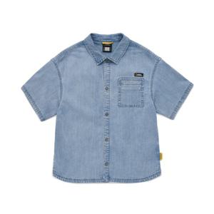 내셔널지오그래픽 키즈 K242USH010 데님 반팔셔츠 LBLUE