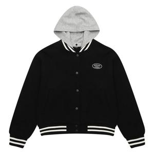 [에꼴리에][시흥모다] 에꼴리에 후드 착탈 기모 크롭 야구점퍼