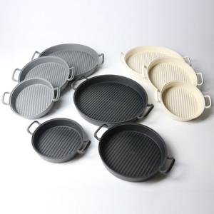 니본 손잡이원형접시3종세트-플레이팅 디저트접시 디저트접시 플레이트 파티용 캠핑용 플레이팅