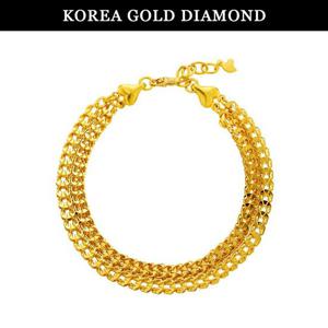 [한국금다이아몬드] 순금 팔찌 24K 여자 금팔찌 두줄 벌집 체인 18.75g