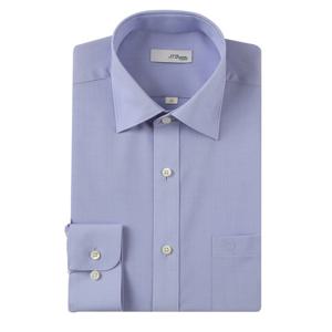 [에스티듀퐁(셔츠)]25SS블루 얇은 울믹스 여름 일반핏셔츠 SE5SM11LS127SBU