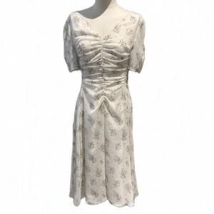 [올리브데올리브]브이넥 플라워 셔링 쉬폰 원피스 (OW5MO415)