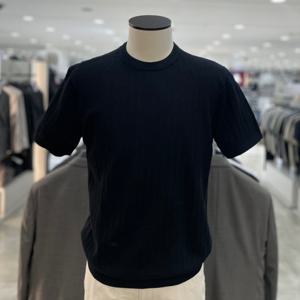 [지오지아]코튼 크로셰 반팔 니트티_AAF2ER1101_BK_DG