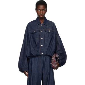 드리스반노튼 청자켓 인디고 블루 코튼 데님 재킷 251358F060001