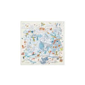 에르메스 까레 쉬르 몬 뉘아주 스카프 90 크렘 블루 클레어 멀티꼴로르 H003900S05