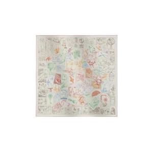 에르메스 르 필라뗄리스트 뒤 포부르 스카프 90 로즈 블랑 멀티꼴로르 H004205S04