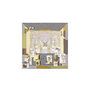 에르메스 그랜드 씨어터 누보 스카프 90 누아 비에일 오르 멀티꼴로르 H003761S16