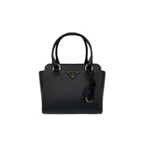 프라다 트라이앵글 로고 사피아노 레더 미니 토트백 블랙 1BA380-2EDV-F0002