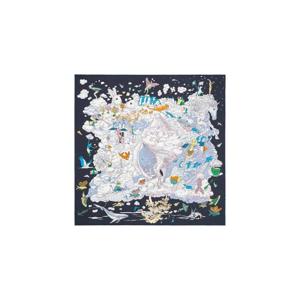 에르메스 까레 쉬르 몬 뉘아주 스카프 90 블루 누아 모브 멀티꼴로르 H003900S01