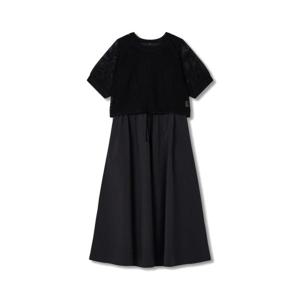 [지컷]네트 니트 콤비 플레어 원피스(7255237121)