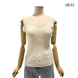 [에이비에프지]프릴 디테일 포인트 골지 민소매 니트 APZ2HW40F