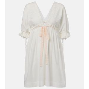 끌로에 브로드리 앙글레즈 코튼 블렌드 미니드레스 P01049015